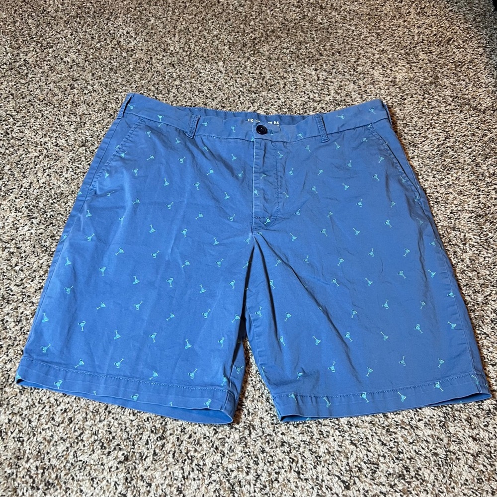 IZOD Golf Shorts Martini Print Advantage Performance Blue 36